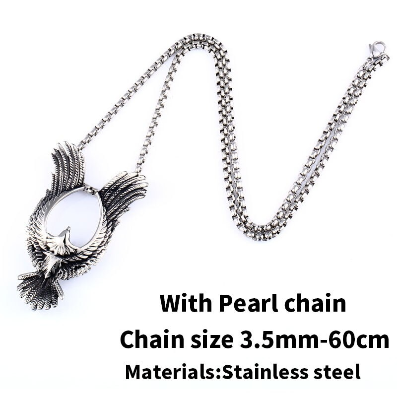 Fashion 316L Stainless Steel Pendant of Phoenix / Creative Retro Metal Jewelry for Men & Women - HARD'N'HEAVY