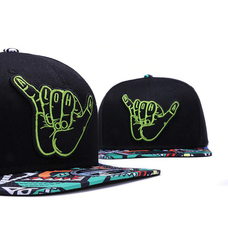 Unisex alternative style cap with retro print and adjustable snapback for men and women.