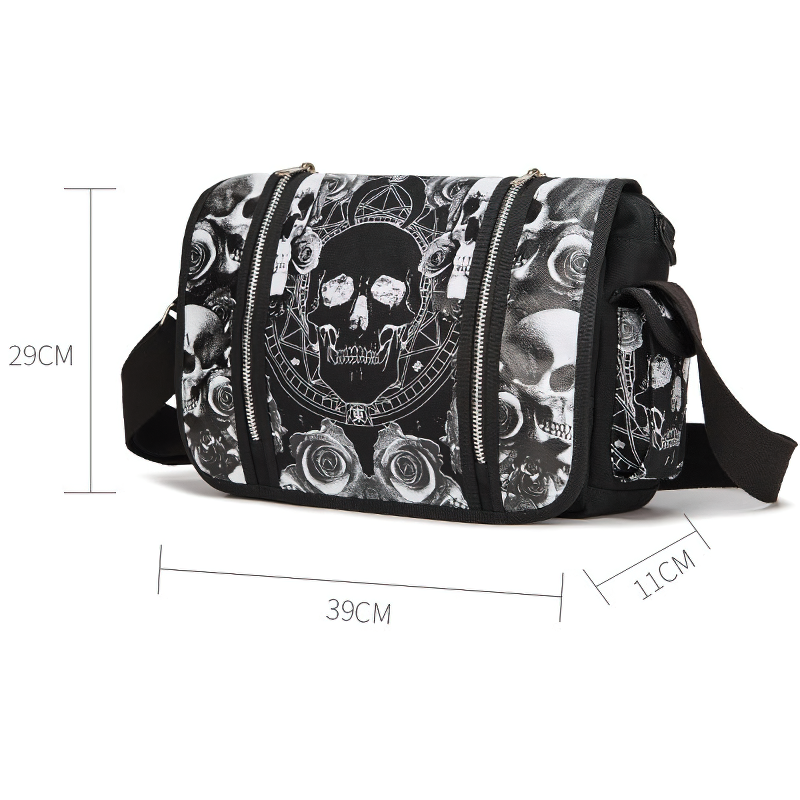 Fashion Black Gothic Shoulder Bag For Women / Brand Rivet Patchwork Handbags - HARD'N'HEAVY