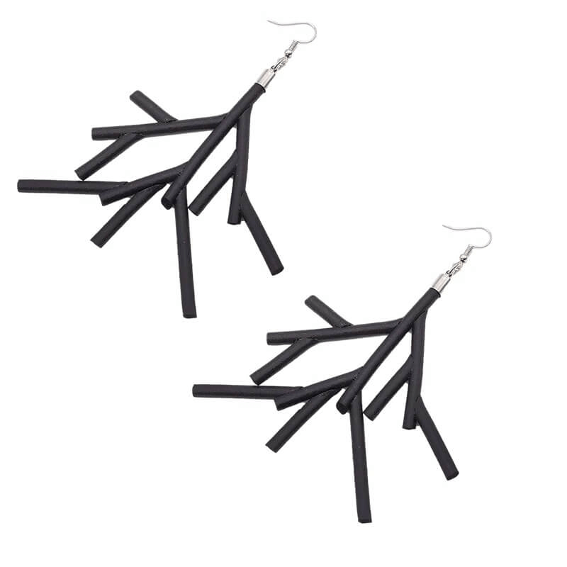 Fashion Black Rubber Earrings / Gothic Jewelry For Women / Handmade Big Accessories
