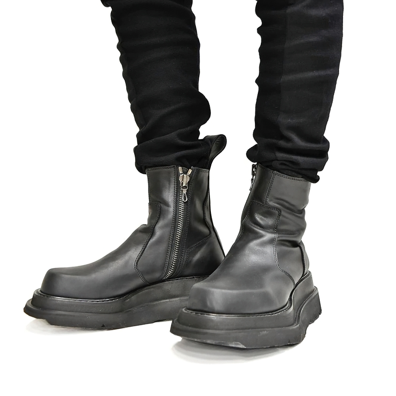 Fashion Boots For Men Of Thick Heel / Warm Fur Boots Of Genuine Leather - HARD'N'HEAVY