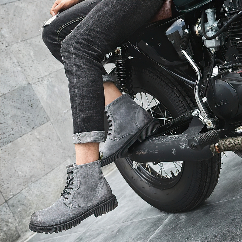 Fashion Boots of Suede for Men / Casual Classic Shoes British Style / Ankle Boots for Motorcycle - HARD'N'HEAVY