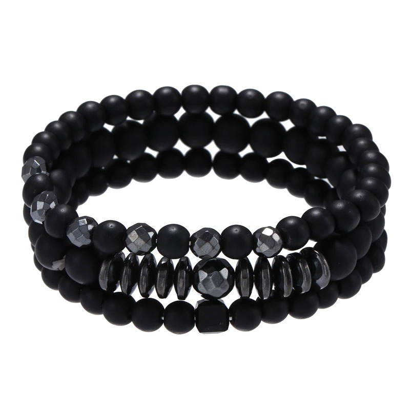 Fashion Bracelet Natural Stone for Men and Women / Black Pulseras of Bead - HARD'N'HEAVY