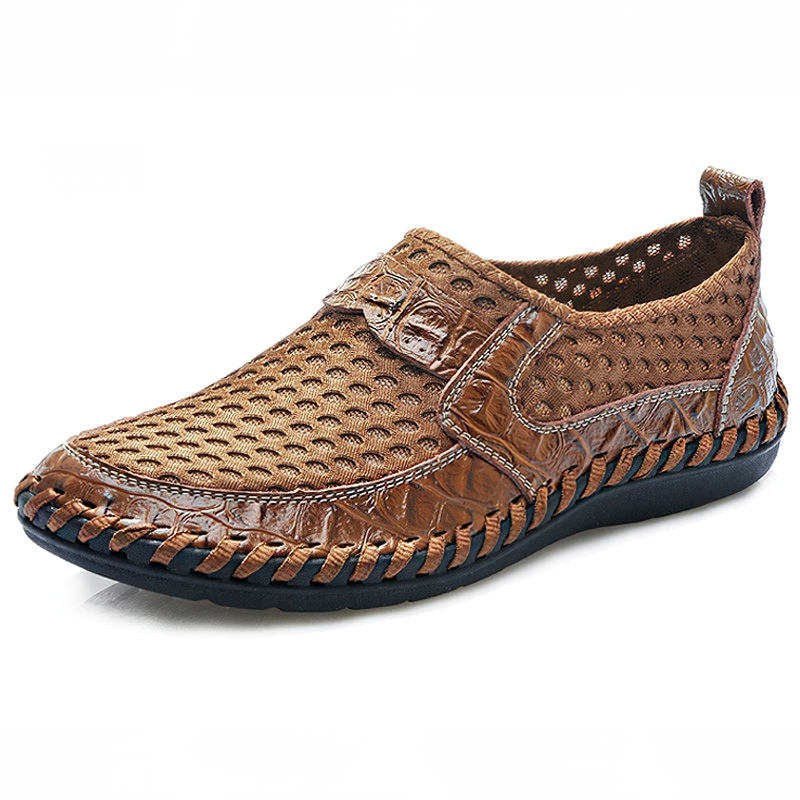 Fashionable breathable Italy loafers for men with mesh design, perfect for casual summer outfits and all-day comfort.