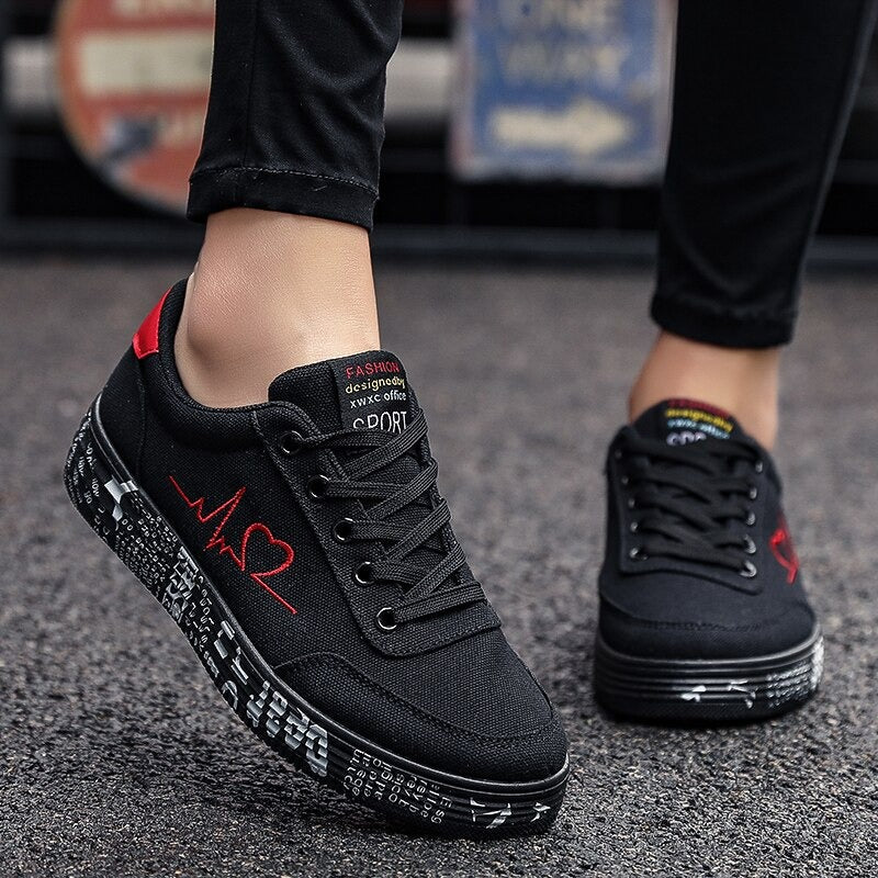 Fashion Breathable Unisex Vulcanized Sneakers / Lace-up Casual Shoes for Men and Women - HARD'N'HEAVY