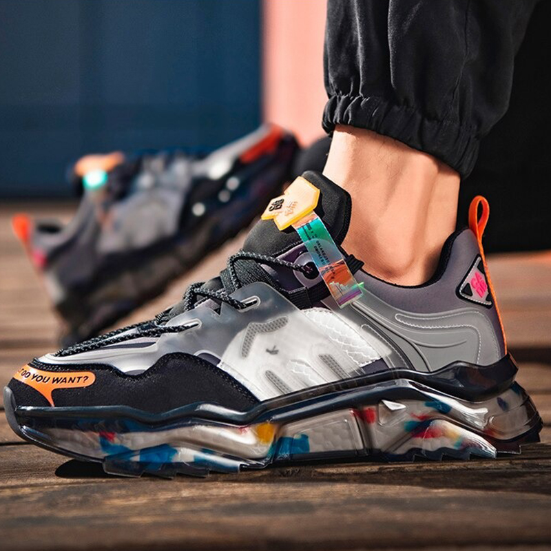 Colorful chunky breathable sneakers for casual sports, featuring a stylish design and comfortable fit.