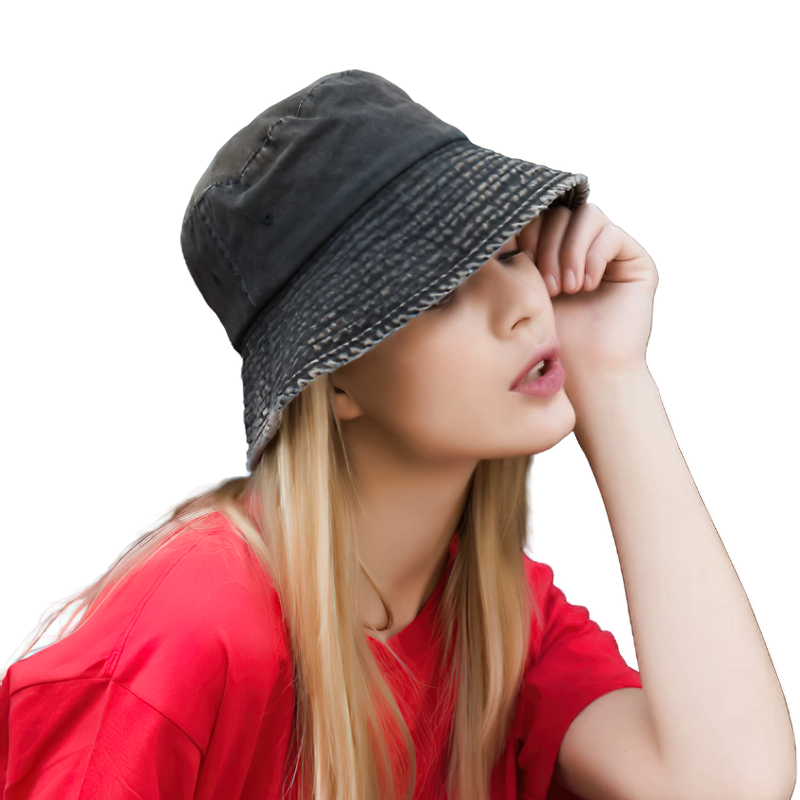 Fashion Denim Sun Hat For Men And Women / Stylish Cap Of Wide Brim / Unisex Accessories - HARD'N'HEAVY