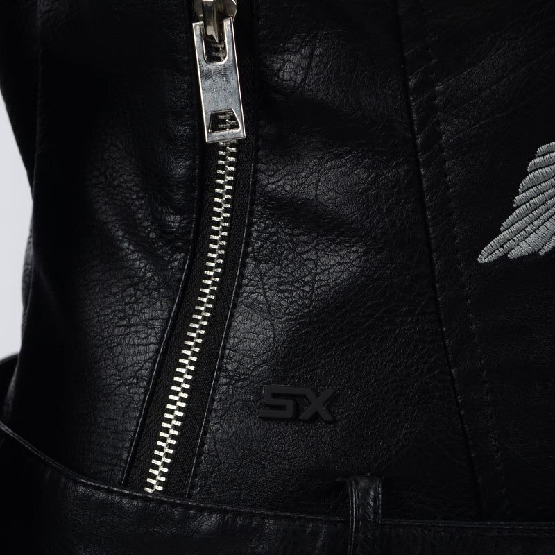 Fashion Embroidered PU Leather Jackets / Women's Belt Short Jacket - HARD'N'HEAVY