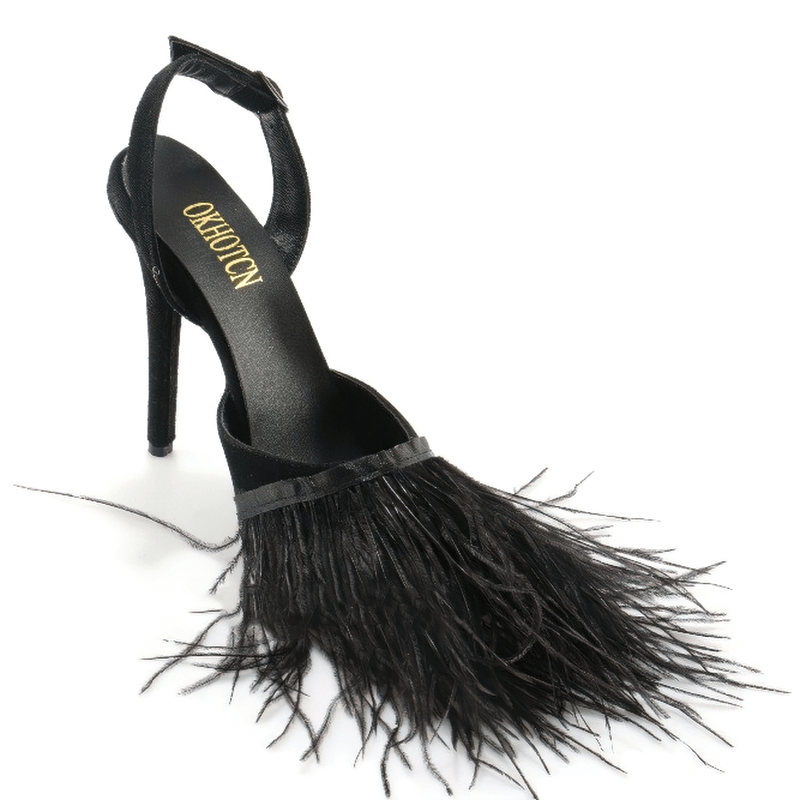 Fashion Fringes Black Flock Women's Shoes / Vintage Pointed Toe Buckle Shoes