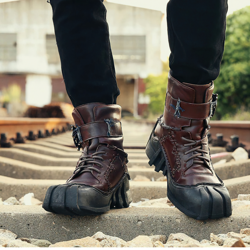 Pure leather boots for mens on sale