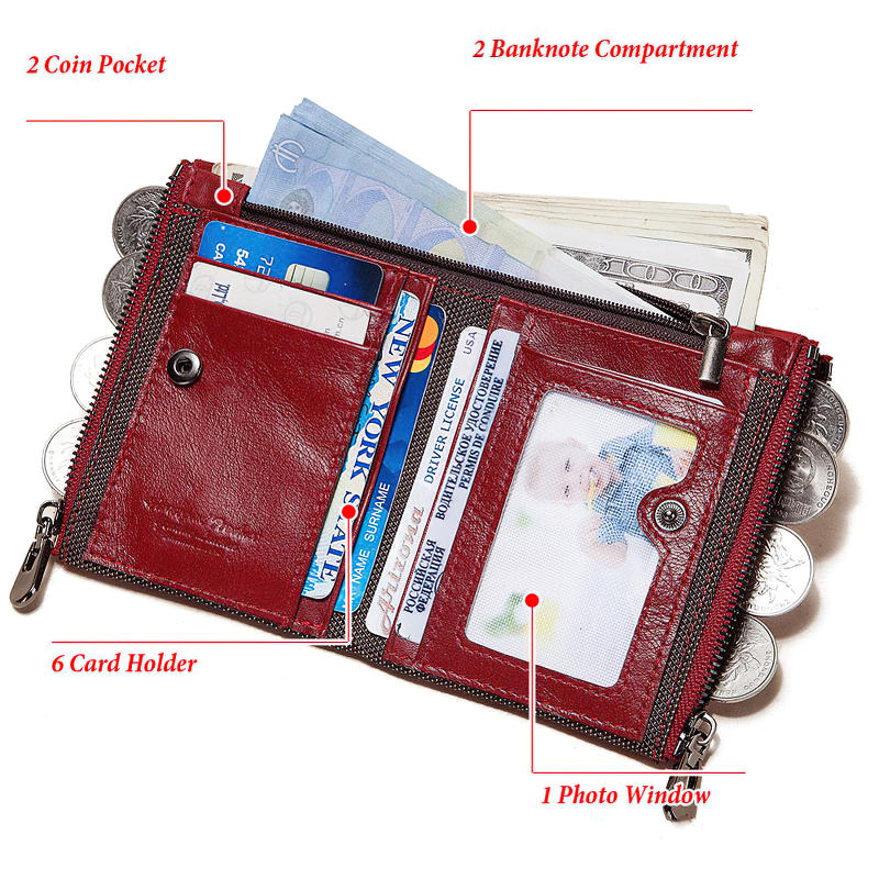 Fashion Genuine Leather Wallet for Men and Women / Luxury Brand Slim Small Wallets - HARD'N'HEAVY