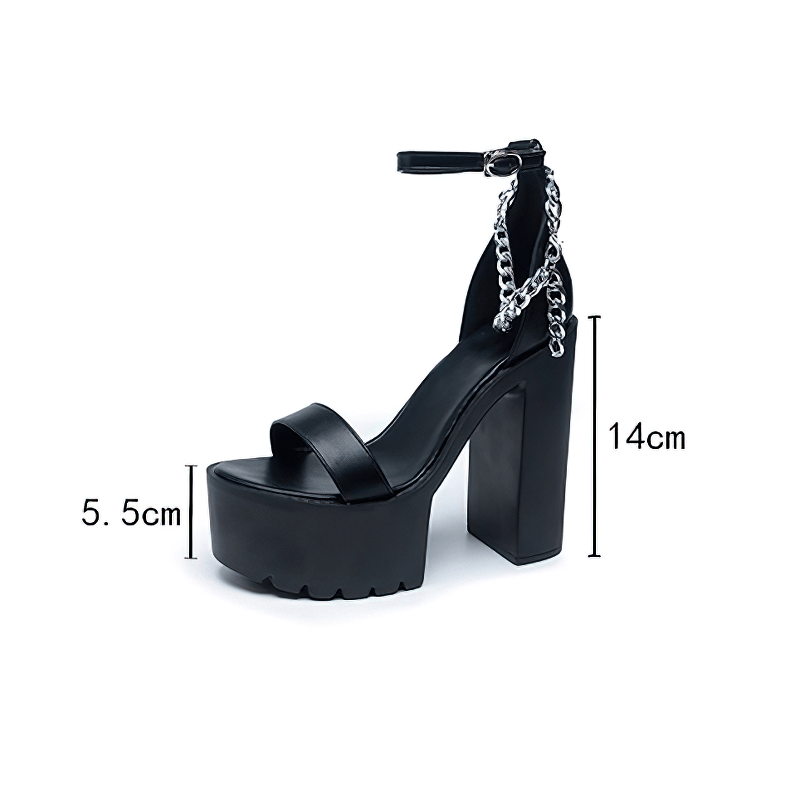 Fashion High Heels Sandals with Metal Chain / Open Toe Sexy Sandals for Women