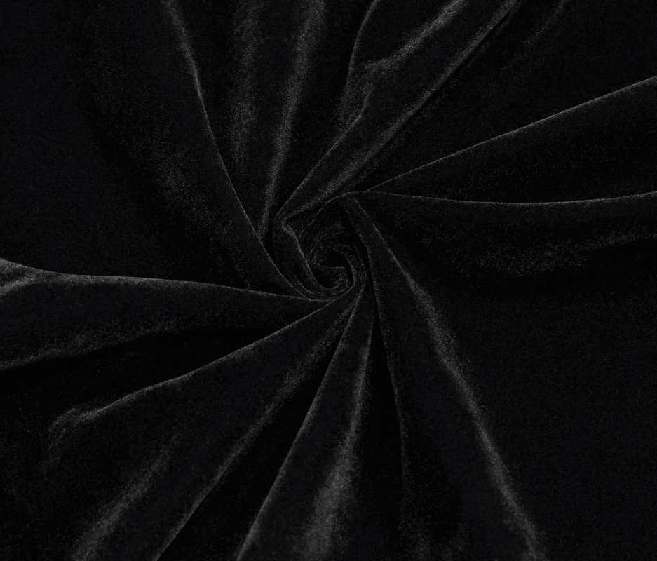 Luxurious black velvet fabric ideal for creating stylish gothic cloaks and outfits.