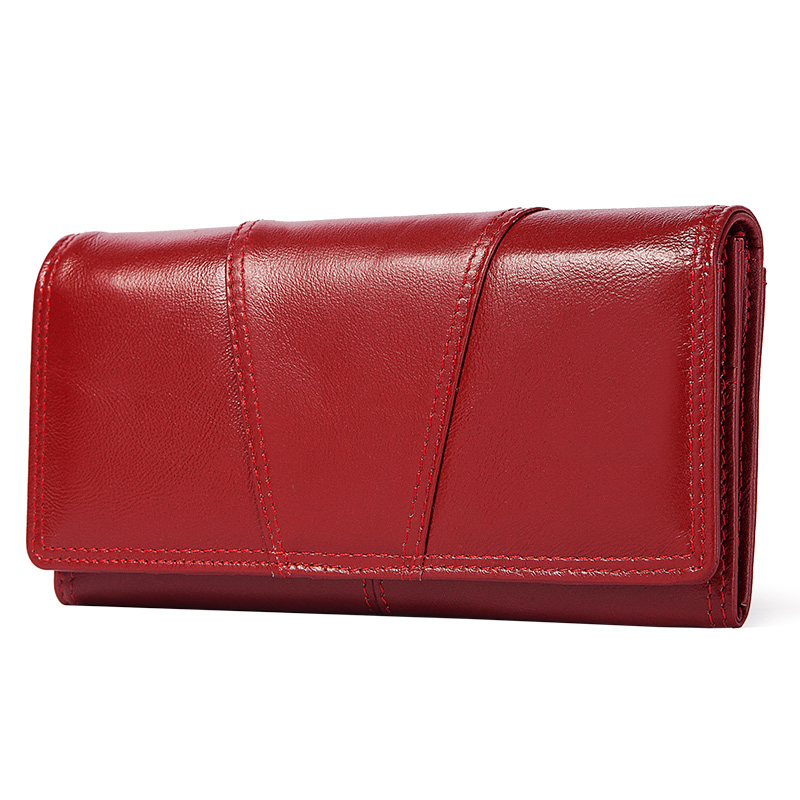 Fashion Ladies Genuine Leather Long Wallet / Clutch with Card Case and Hasp - HARD'N'HEAVY
