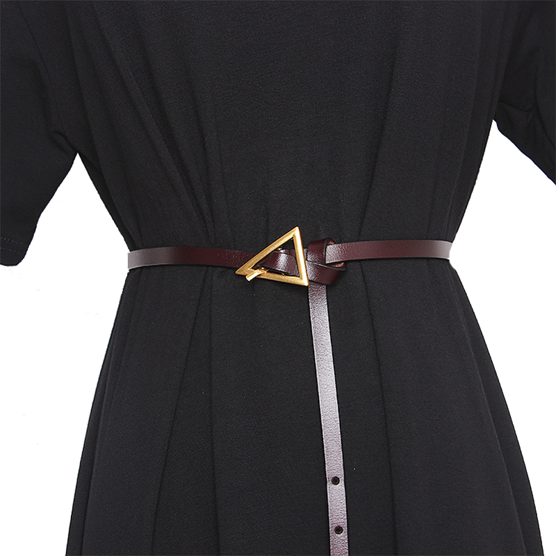 Fashion Ladies PU Leather Belt / Elegant Belt with Metal Triangle Buckle - HARD'N'HEAVY