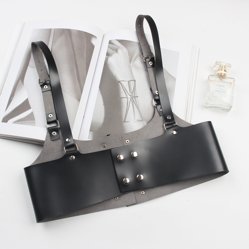 Fashion ladies PU leather lace up corset belt, perfect for trendy rock and alternative outfits.