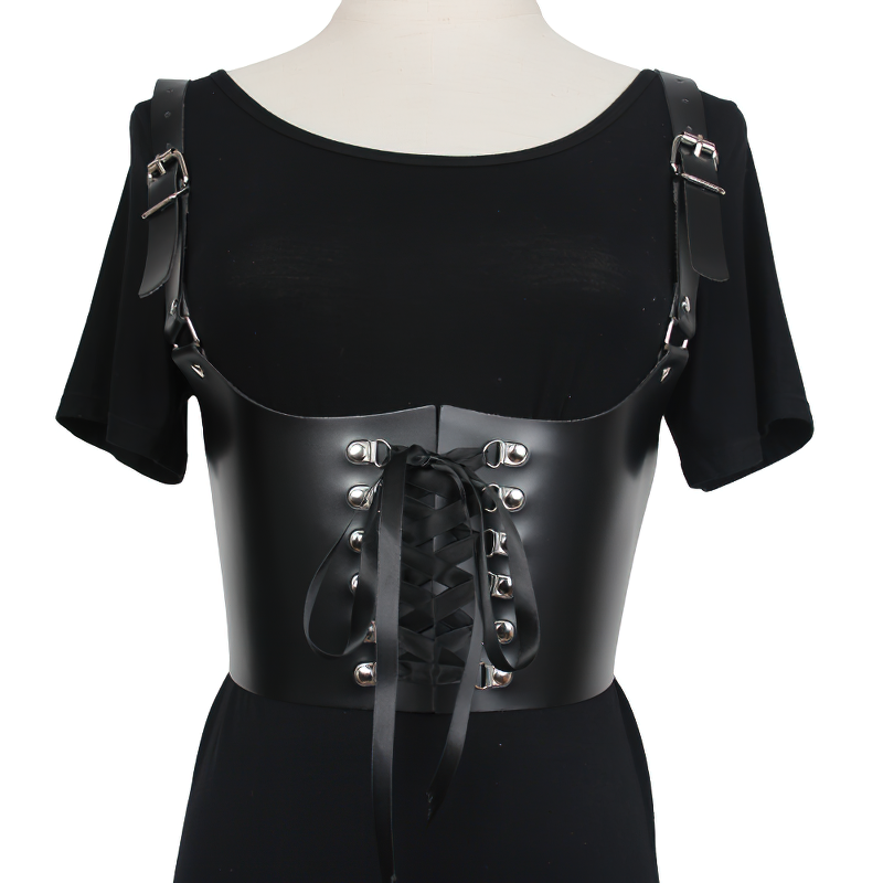 Fashion Ladies PU Leather Lace Up Corset / Adjustable Wide Body Belt - HARD'N'HEAVY