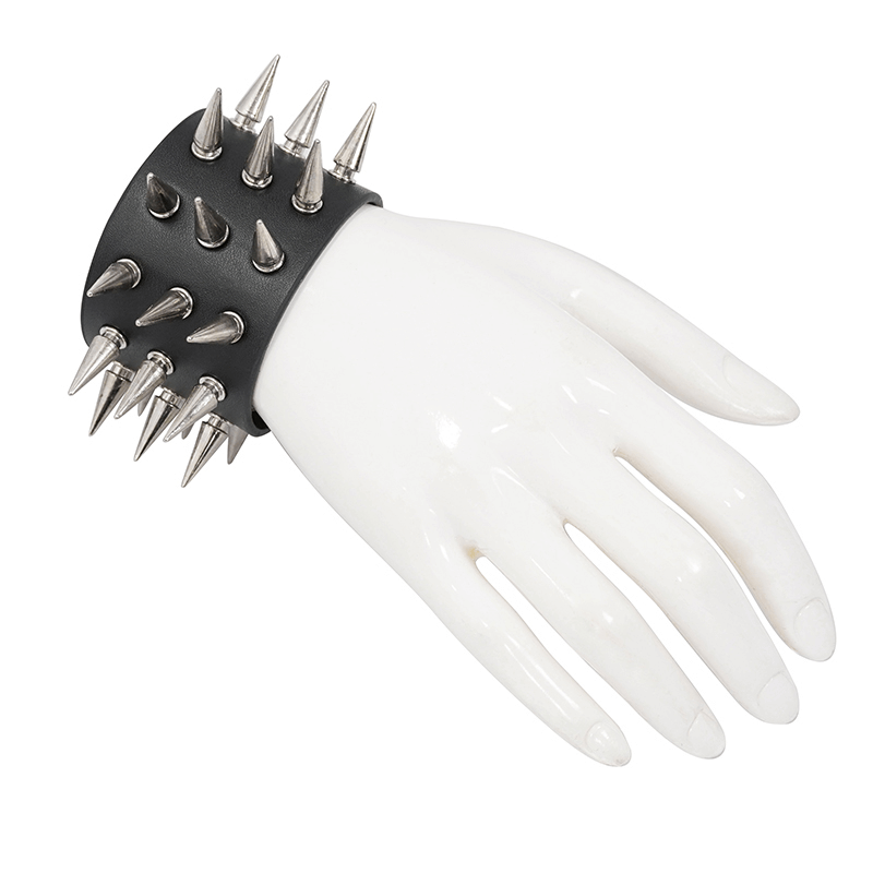 Fashion Leather Bracelet with Spikes for Men & Women / Hand Accessory - HARD'N'HEAVY
