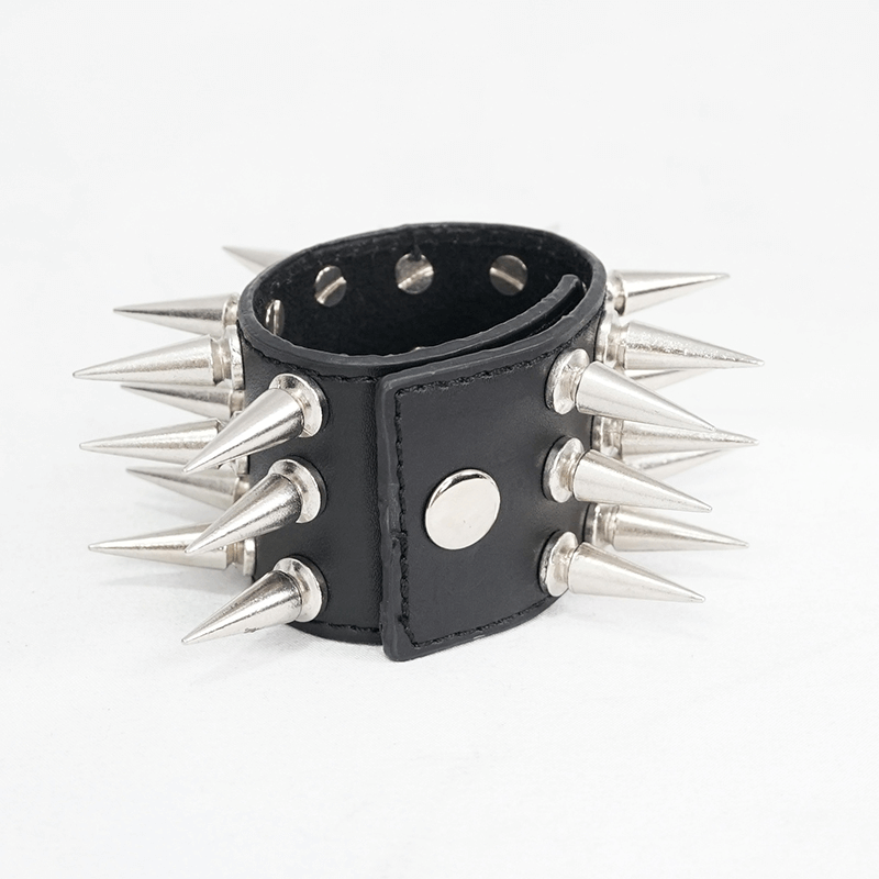 Fashion Leather Bracelet with Spikes for Men & Women / Hand Accessory - HARD'N'HEAVY