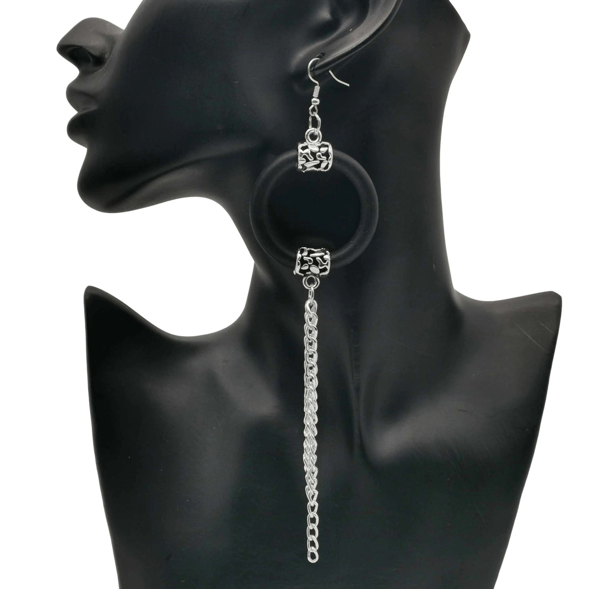 Fashion Long Drop Earrings For Women / Handmade Rubber Jewelry / Boho Accessories
