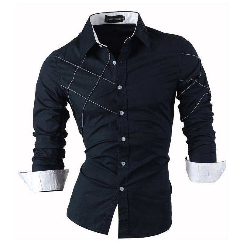 Fashion Long Sleeve Slim Shirts on Three Basic Colors / Casual Shirts for Men - HARD'N'HEAVY