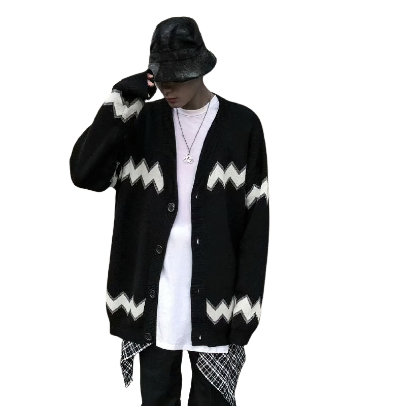Fashion Men's Buttons Sweater / Punk Style Warm Oversized Clothing - HARD'N'HEAVY