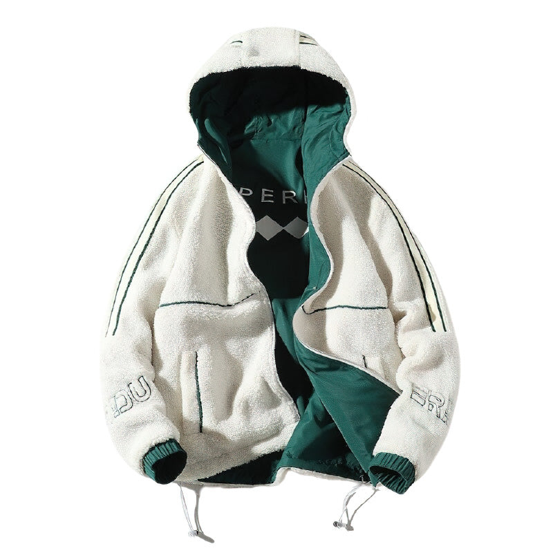 Fashion Men's Double-Sided Plush Hooded / Brand Warm Casual Jackets for Men - HARD'N'HEAVY