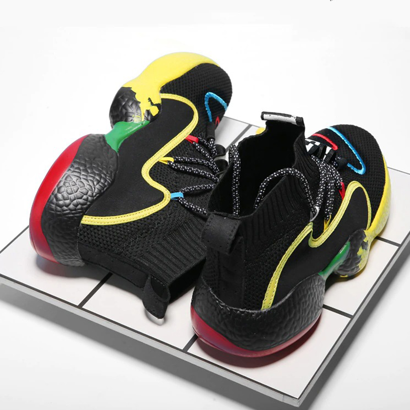 Stylish men's lace-up sneakers with vibrant colors, breathable design, and lightweight sole for casual walks.