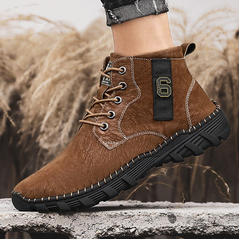 Fashion Men's Soft Genuine Leather Boots / Casual Comfortable Male Shoes - HARD'N'HEAVY