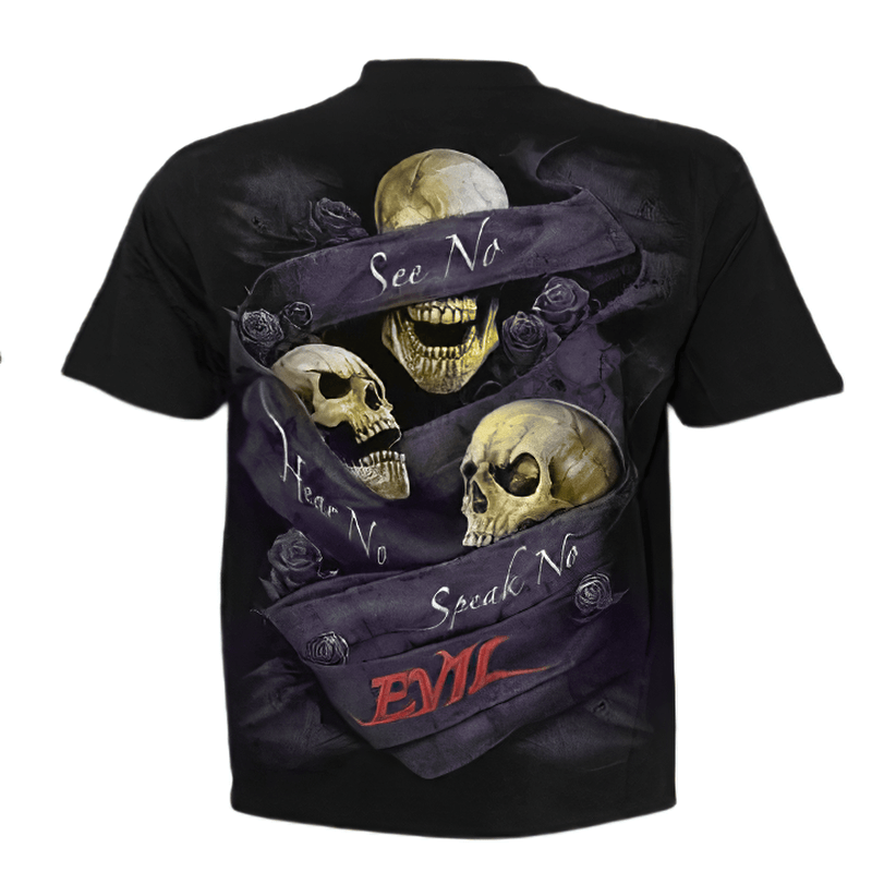 Fashion Men's T-shirt Gothic style with 3D Print Skull / Black T-Shirts Short Sleeve and Round Neck #2 - HARD'N'HEAVY