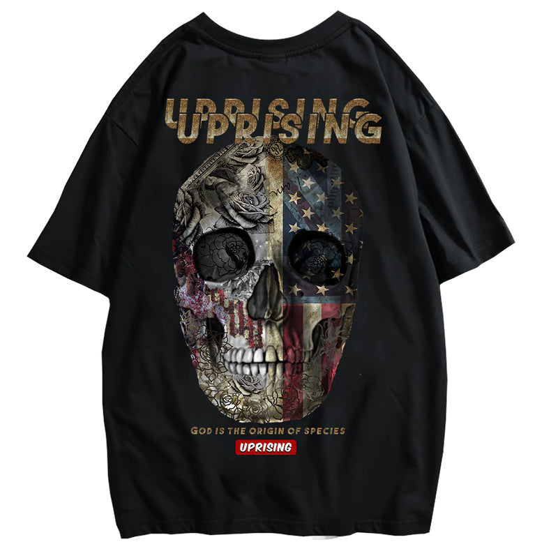 Fashion Men's T-shirt With Skull In American Style / Casual Sleeveless T-shirt With O-neck - HARD'N'HEAVY