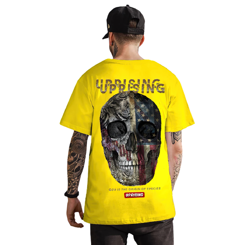 Fashion Men's T-shirt With Skull In American Style / Casual Sleeveless T-shirt With O-neck - HARD'N'HEAVY