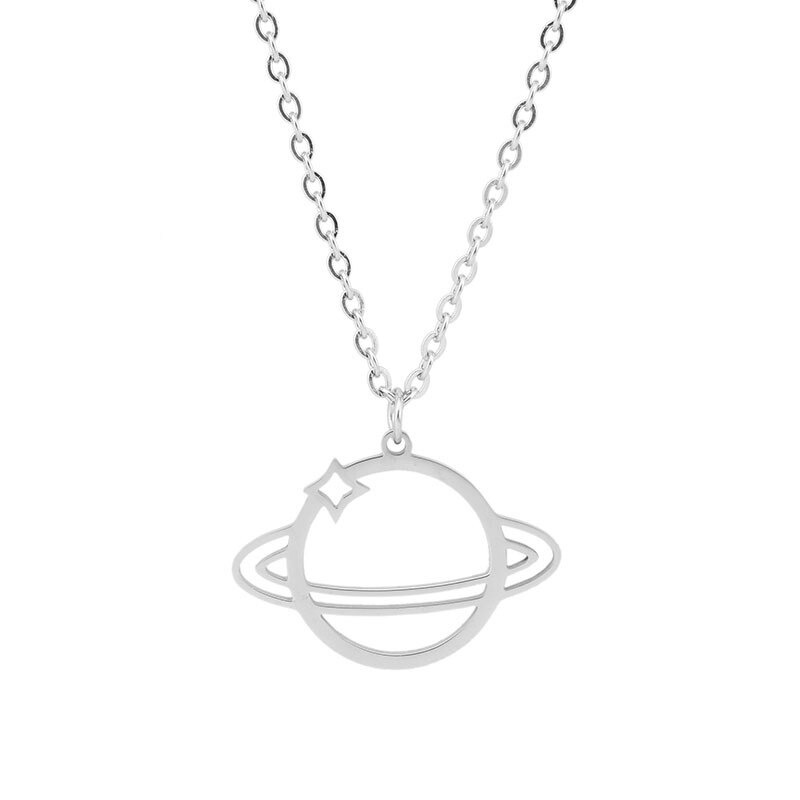 Fashion Necklace with Hollow Planet Pendant / Long Metal Chain for Men and Women - HARD'N'HEAVY