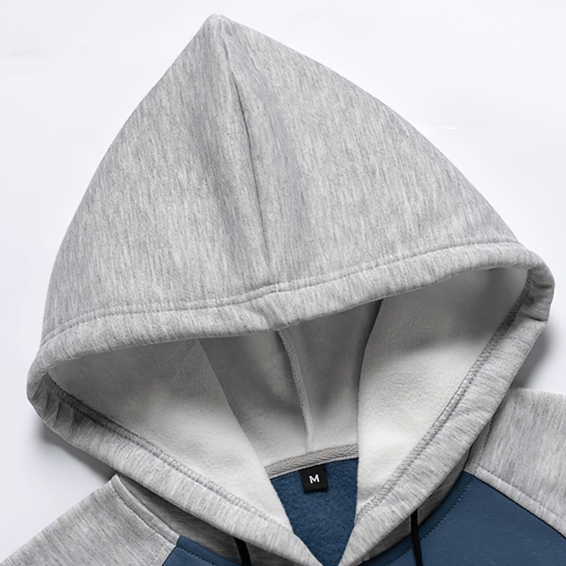 Fashion Patchwork Fleece Hoodies with Pockets / Alternative Style Male Hoodies