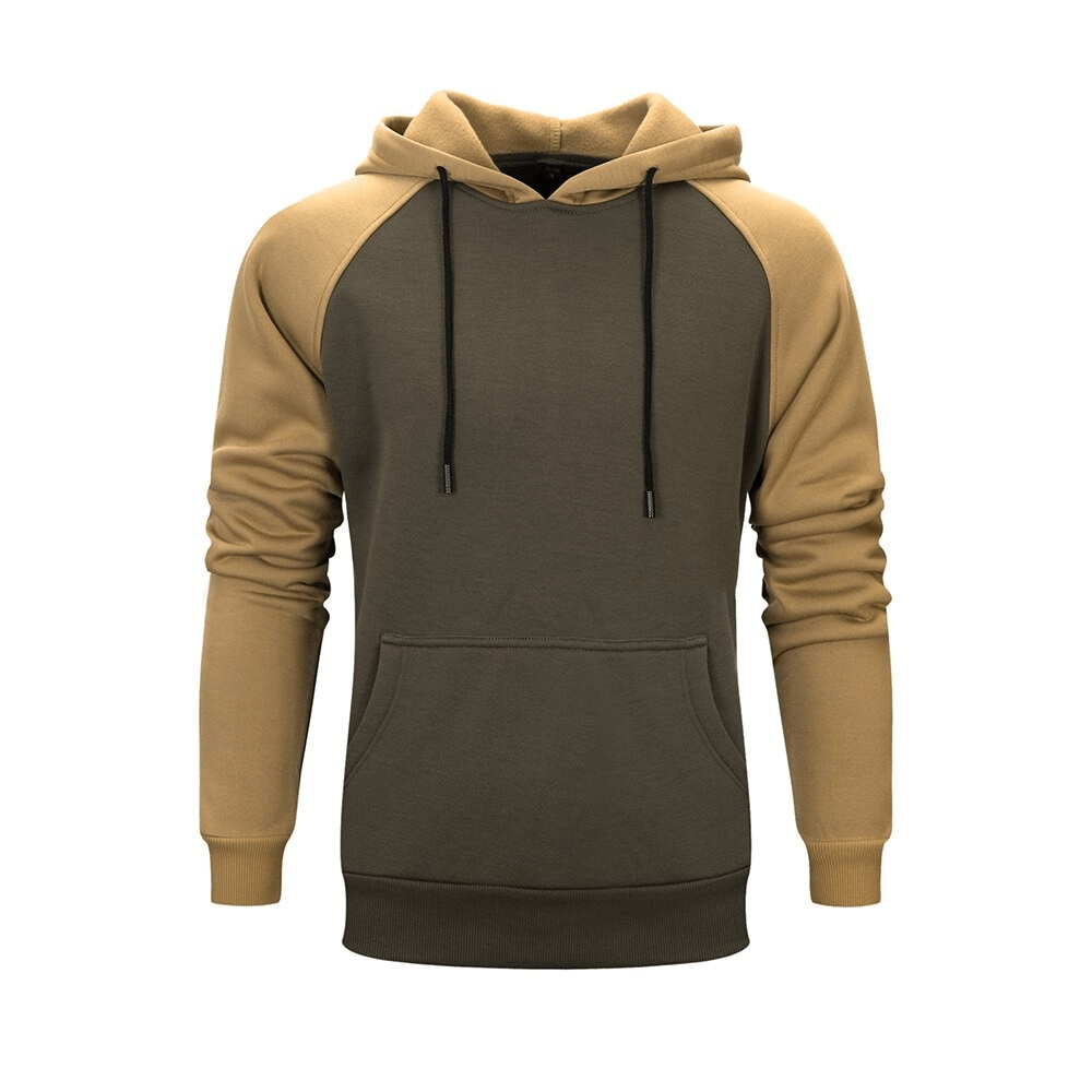Fashion Patchwork Fleece Hoodies with Pockets / Alternative Style Male Hoodies