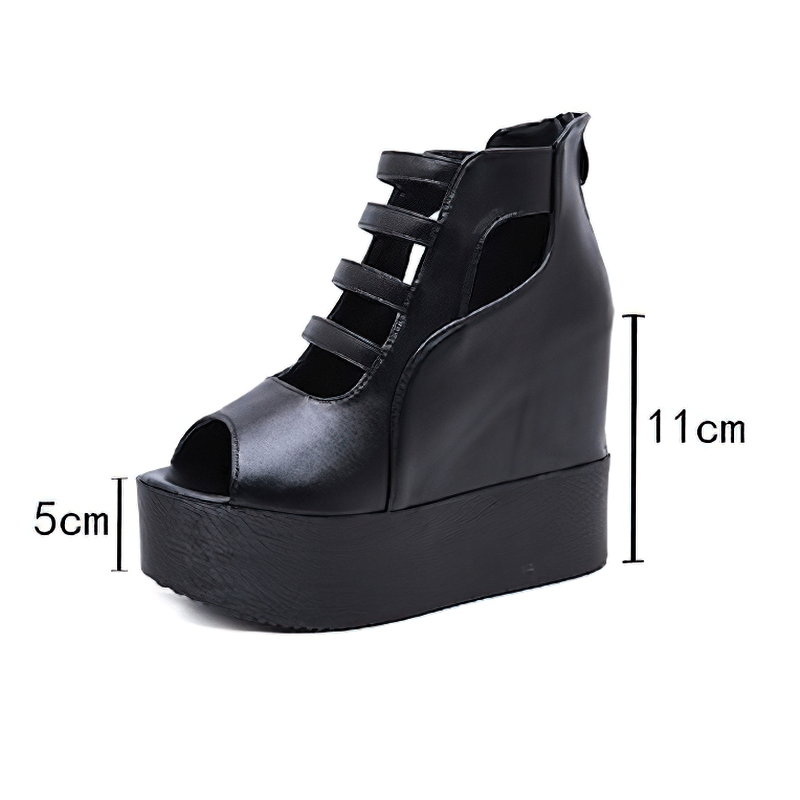 Fashion Platforms Open Toe Shoes For Women / Female Back Zipper Hollow Out Breathable Sandals