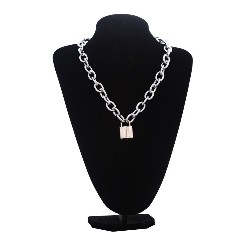 Fashion Punk Chain Necklace for Women / Chunky Chain with Lock Pendant - HARD'N'HEAVY