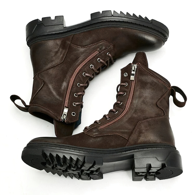 Fashion Retro Boots Of Genuine Leather For Men / Male Stylish Motorcycle Boots - HARD'N'HEAVY
