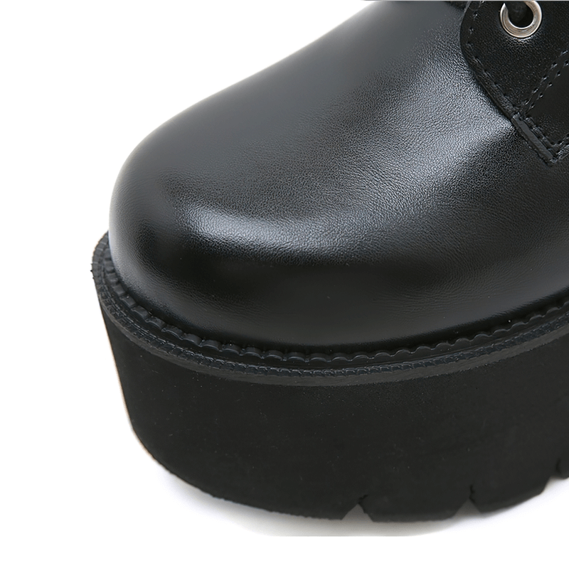Fashion Side Zipper Ankle Combat Boots / Chains High Platform Short Boots