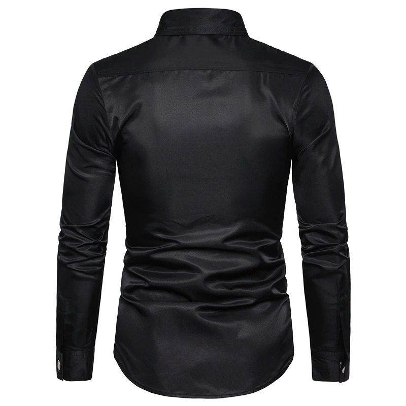 Fashion Slim Fit Shirt For Men / Male Casual Stylish Cotton Clothing Of Long Sleeve - HARD'N'HEAVY