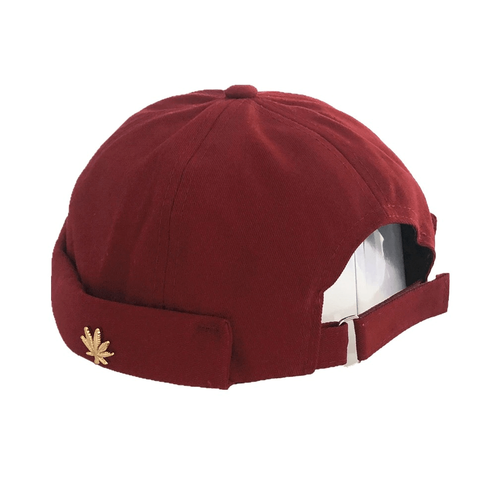 Fashion Solid Brimless Cap with Leaf Rivet / Adjustable Cotton Skullcap / Alternative Fashion