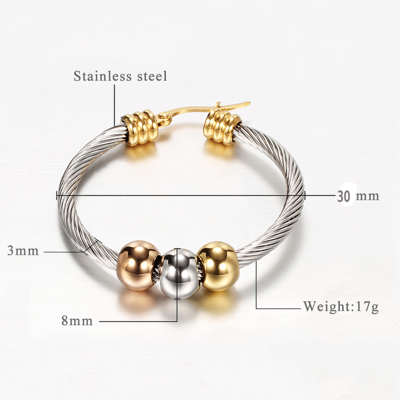 Fashion Stainless Steel Earrings in Silver Colour / Elegant Jevelry for Women - HARD'N'HEAVY