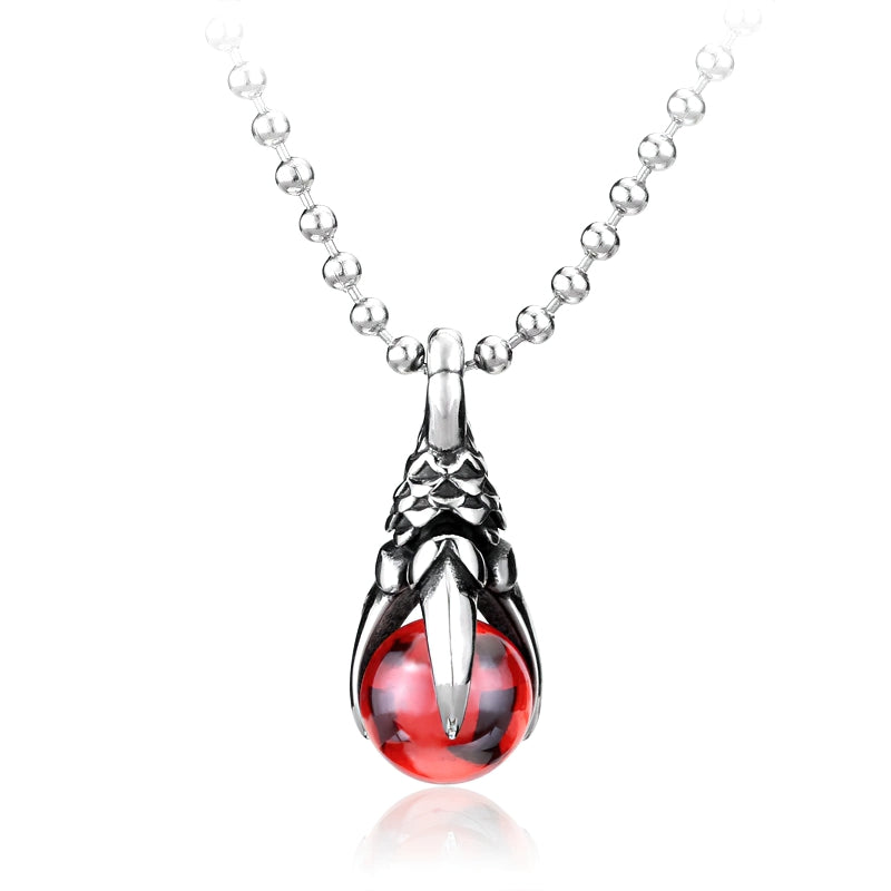 Fashion Stainless Steel Pendant With Stone In Claw / Alternative Fashion Necklace - HARD'N'HEAVY