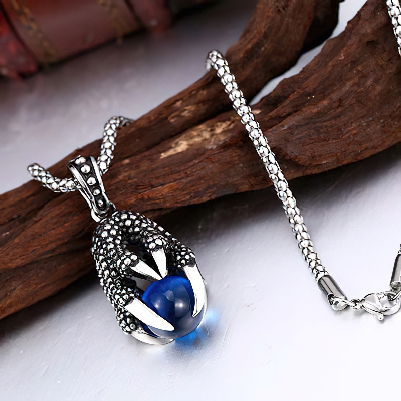 Fashion Stainless Steel Pendant With Stone In Claw / Alternative Fashion Necklace - HARD'N'HEAVY