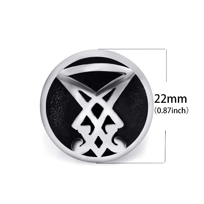 Fashion Stainless Steel Seal of Satan / Gothic Style Ring Sigil of Lucifer