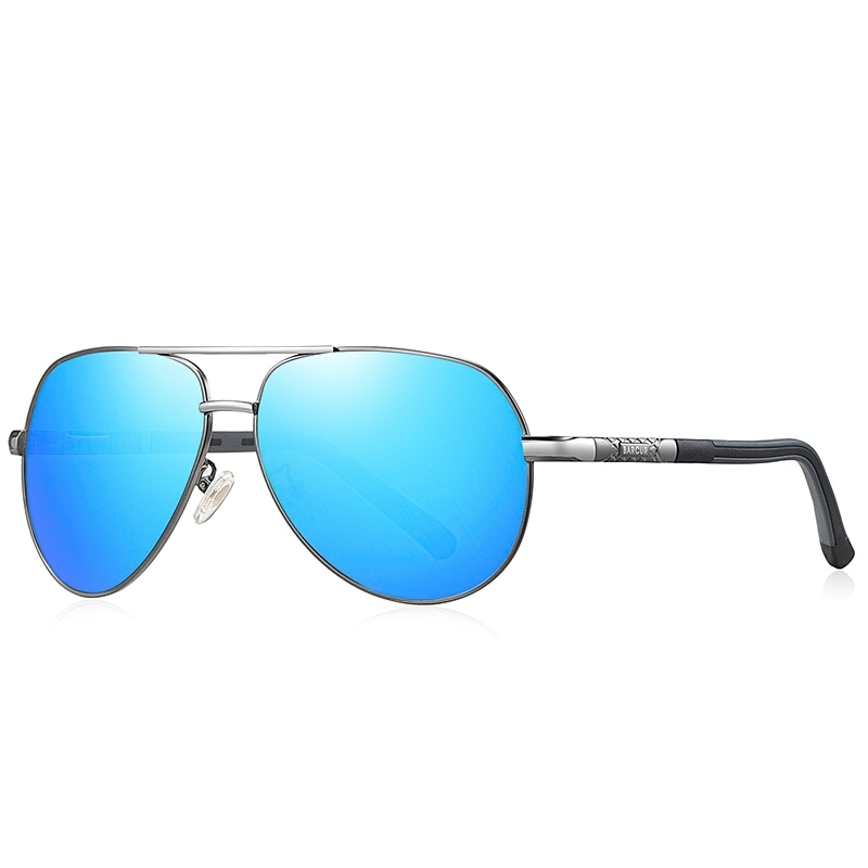 Stylish unisex sunglasses with blue lenses, perfect for driving and casual wear, providing eye protection and comfort.