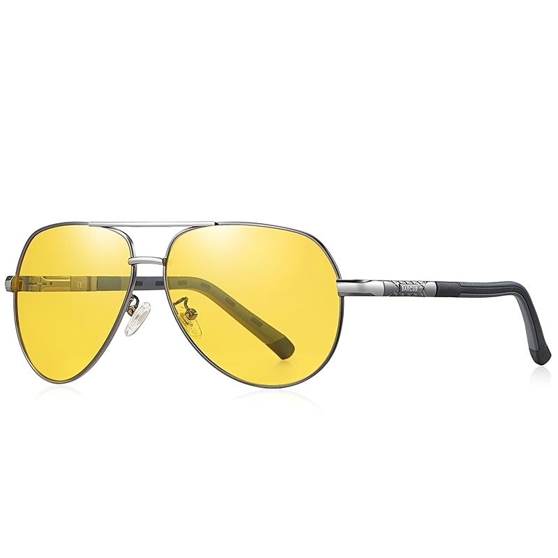 Stylish unisex driving sunglasses with yellow lenses for protection and casual elegance.