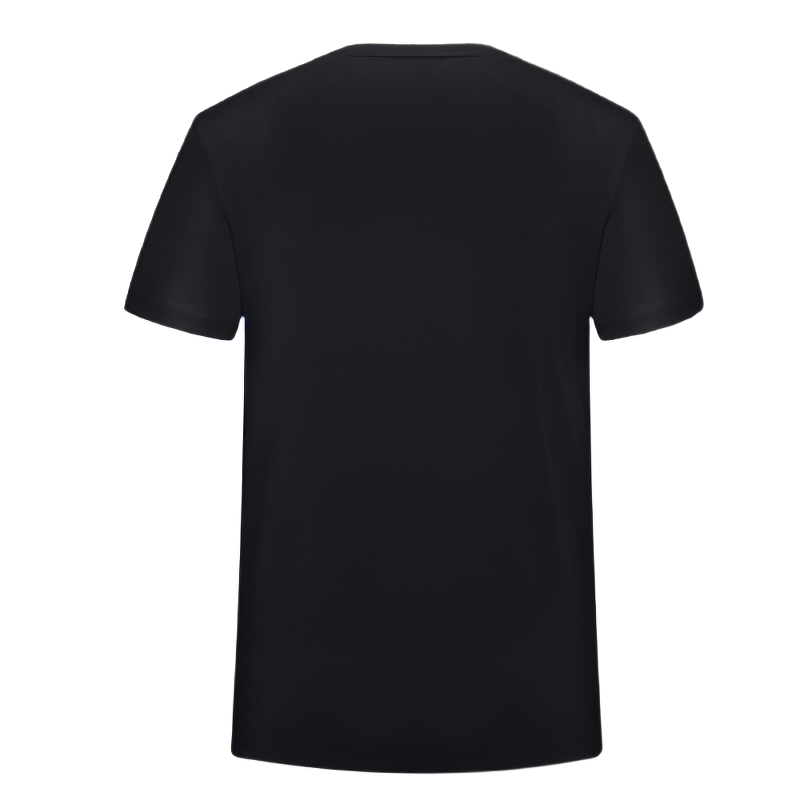 Back view of a black fashion t-shirt, perfect for casual and alternative style outfits.