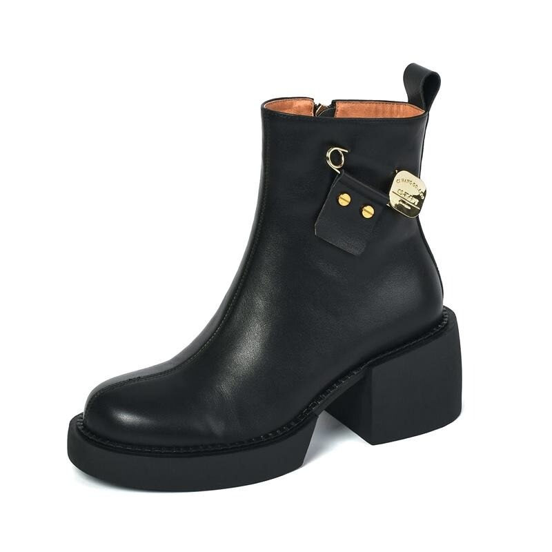 Fashion Thick Bottom Ankle Boots / Women's Soft Genuine Leather Platform Boots - HARD'N'HEAVY