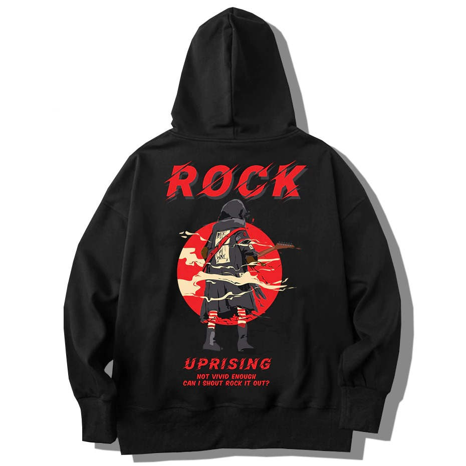 Fashion Unisex Oversize Sweatshirt / Cotton Hoodie with Print in Rock Style - HARD'N'HEAVY